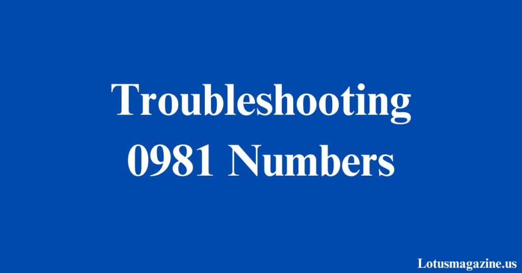 Troubleshooting 0981 Numbers