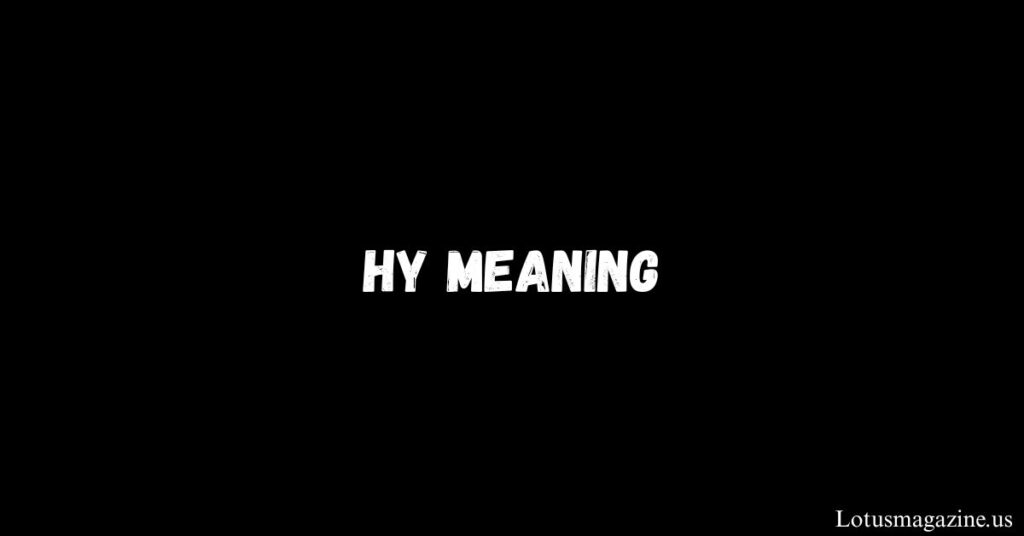 HY Meaning